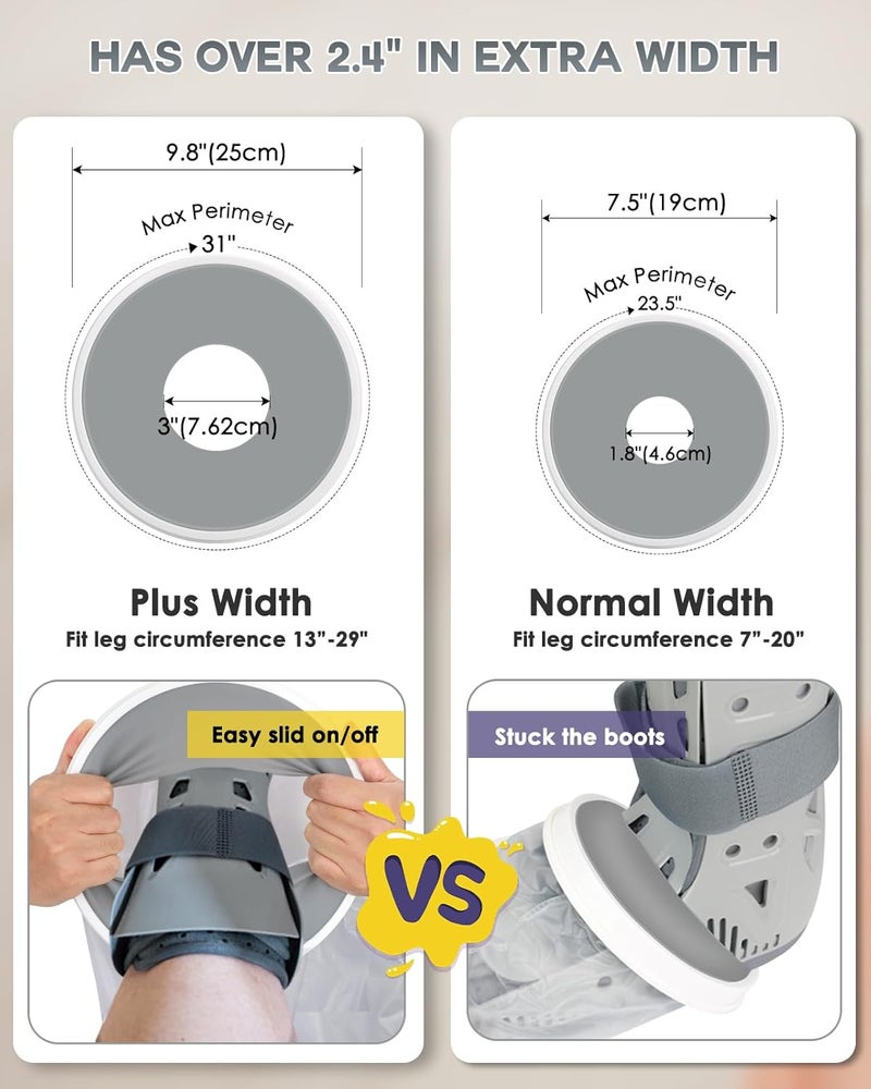 DNEOUXI Waterproof Extra Wide Cast Covers for Shower Leg with Upgraded Non-Slip Bottom, Extra Large Cast Protector for Shower Foot Ankle, Watertight Leg Cast Cover for Plus Size Adults Surgery Casts Boots - Image 3